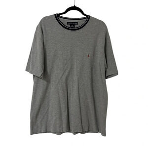 Tommy Hilfiger Classic Knit Tee Grey navy ringer Men’s size XXL 100% Cotton
